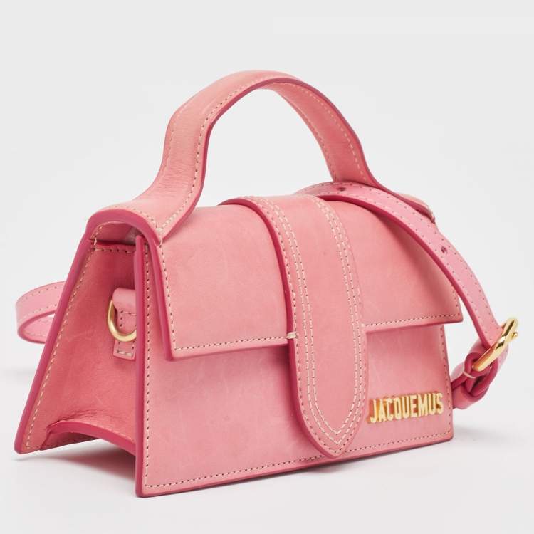 Pre Owned Jacquemus Pink Leather Mini Le Bambino Top Handle Bag