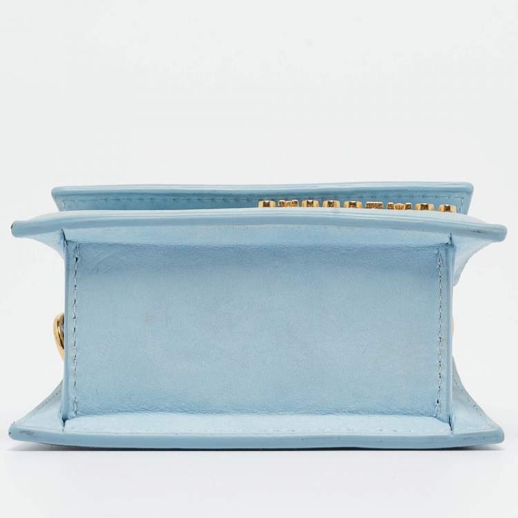 Pre Owned Jacquemus Light Blue Nubuck Leather Mini Le Chiquito Top Handle Bag