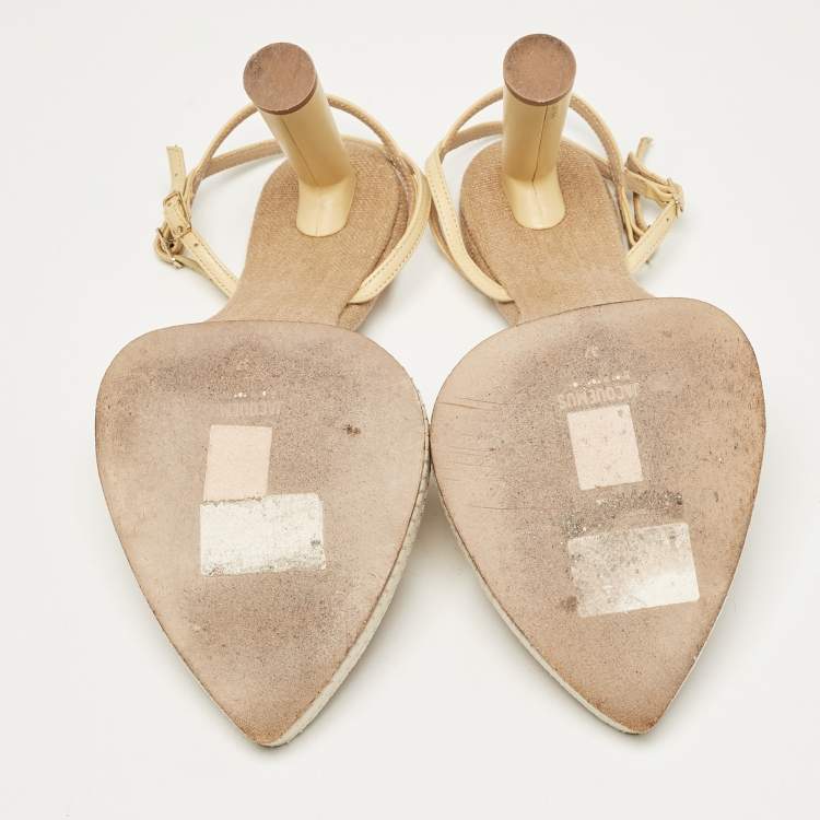 Pre Owned Jacquemus Yellow Leather Novio Sandals Size 37