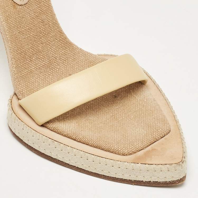 Pre Owned Jacquemus Yellow Leather Novio Sandals Size 37