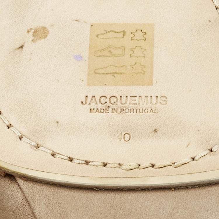 Pre Owned Jacquemus Beige Suede Open Toe Mules Size 40 