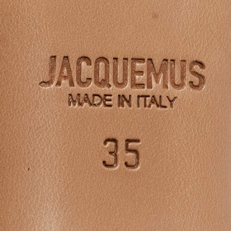 Pre Owned Jacquemus Cream Leather Piscine Les Mules Size 35