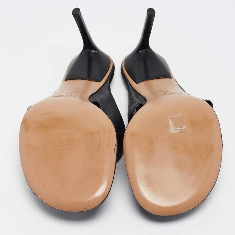 Pre Owned Jacquemus Black Leather Puffy Thong Sandals Size 40
