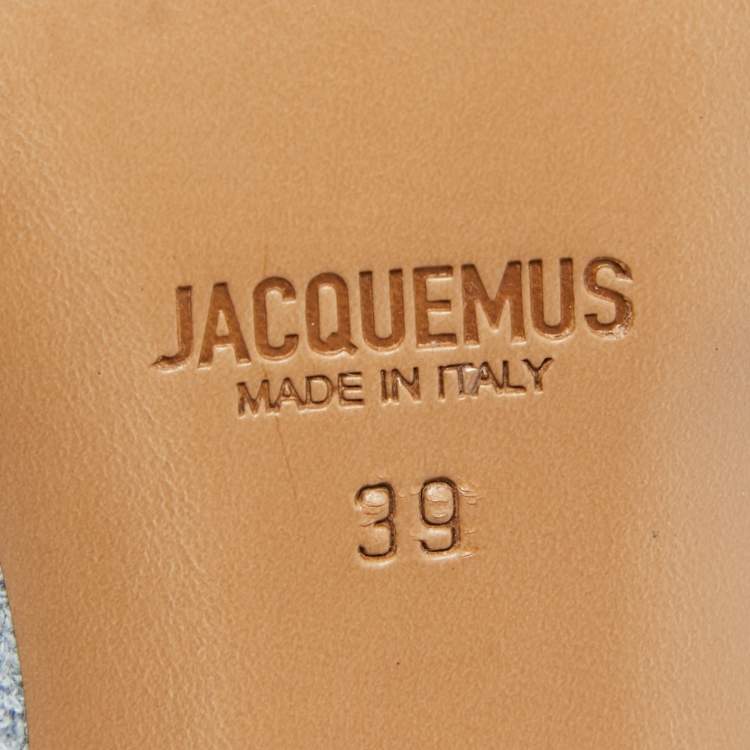 Pre Owned Jacquemus Blue/Grey Fabric and Leather La Banana Sandals Size 39