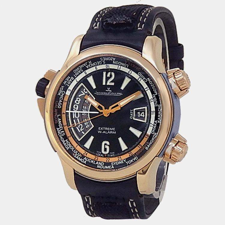 Pre Owned Jaeger-LeCoultre Master Compressor Q1772470 Automatic Black 18K Rose Gold Men’s Wristwatch 46 mm