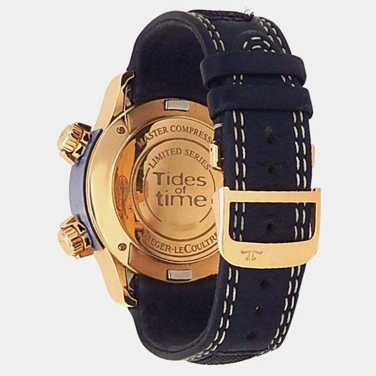 Pre Owned Jaeger-LeCoultre Master Compressor Q1772470 Automatic Black 18K Rose Gold Men’s Wristwatch 46 mm