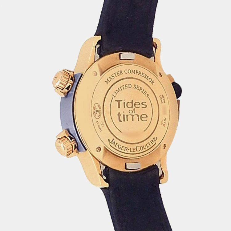 Pre Owned Jaeger-LeCoultre Master Compressor Q1772470 Automatic Black 18K Rose Gold Men’s Wristwatch 46 mm