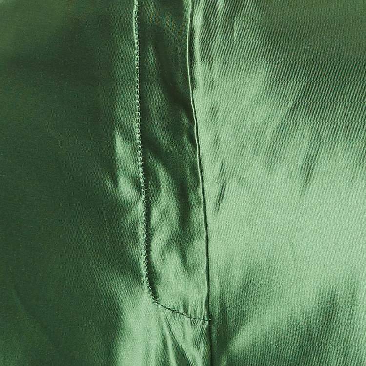 Pre Owned Jason Wu Green Satin Silk Wide Leg Pants L
