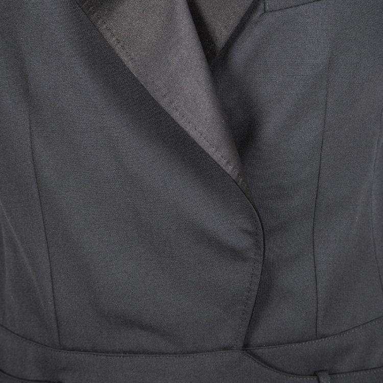 Pre Owned Jason Wu Black Silk Lapel Sleeveless Tuxedo Jumpsuit S