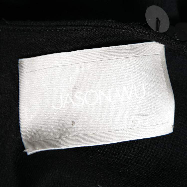 Pre Owned Jason Wu Black Jersey Sequin Embellished Sleeveless Sheath Dress S