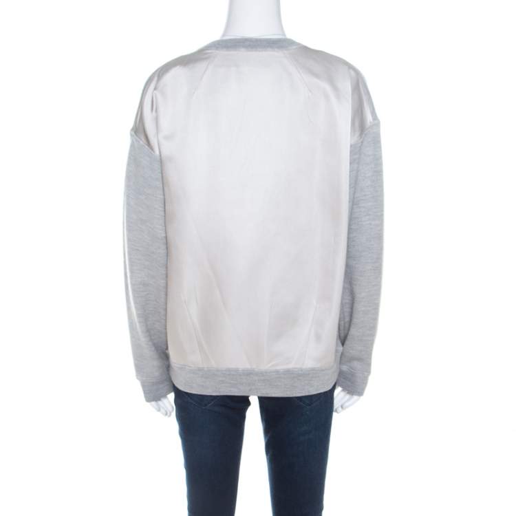 مملوكة مسبقًا Jason Wu Grey Wool and Silk Oversized Sweatshirt XS 