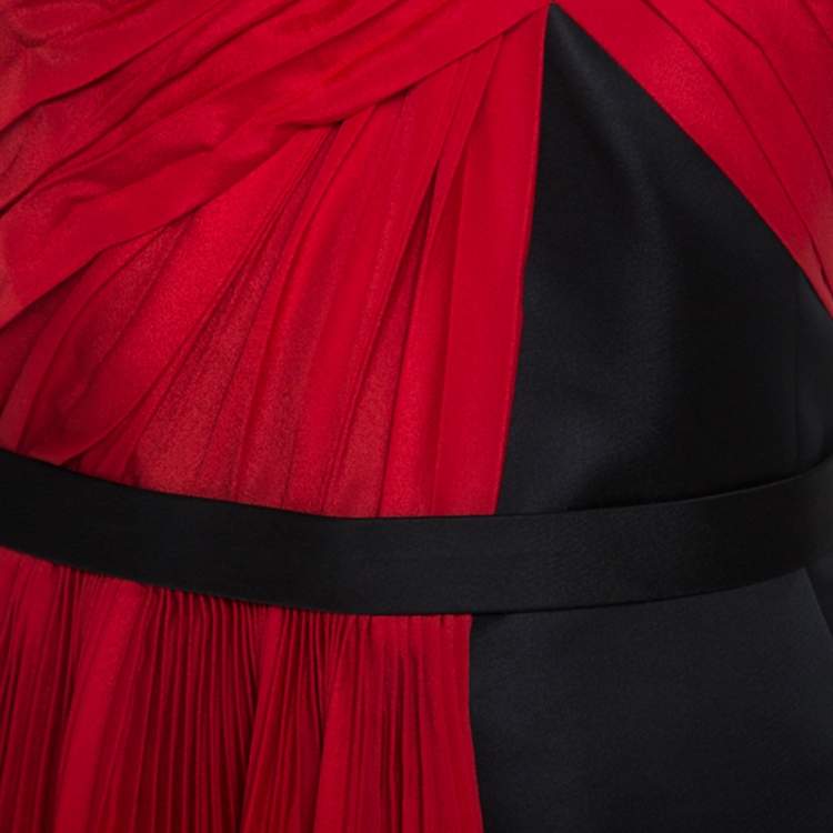 مملوكة مسبقًا Jason Wu Red Crepe Pleated One Shoulder Dress L