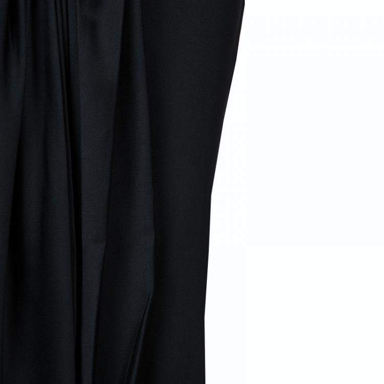 Pre Owned Jason Wu Black Pleated Front Midi Skirt M