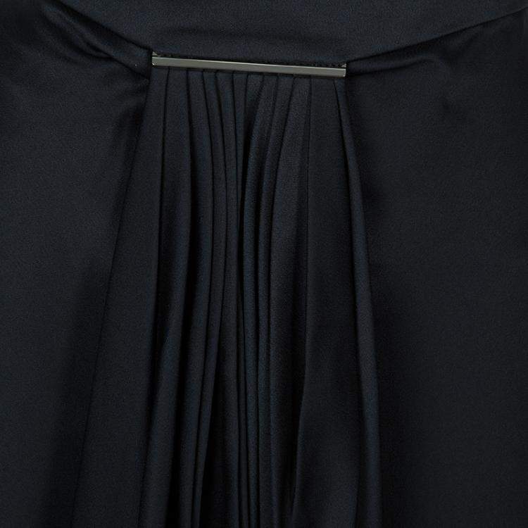 Pre Owned Jason Wu Black Pleated Front Midi Skirt M