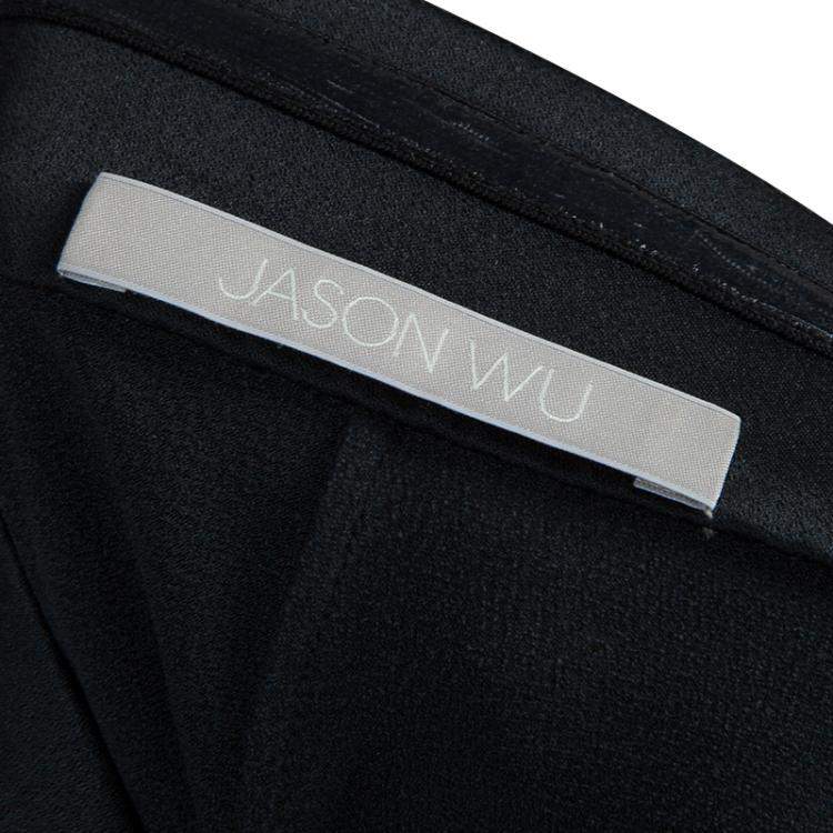 Pre Owned Jason Wu Black Pleated Front Midi Skirt M
