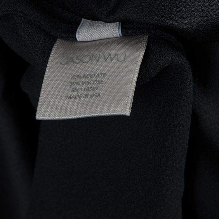 Pre Owned Jason Wu Black Pleated Front Midi Skirt M