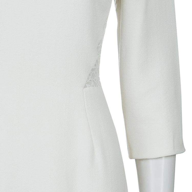 Pre Owned Jason Wu Cream Lace Detail Dress M