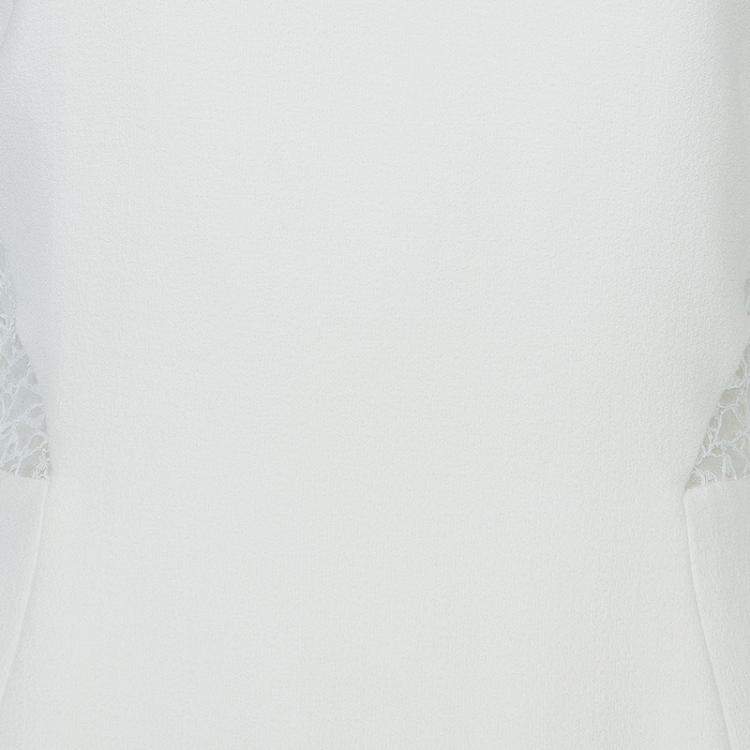 Pre Owned Jason Wu Cream Lace Detail Dress M