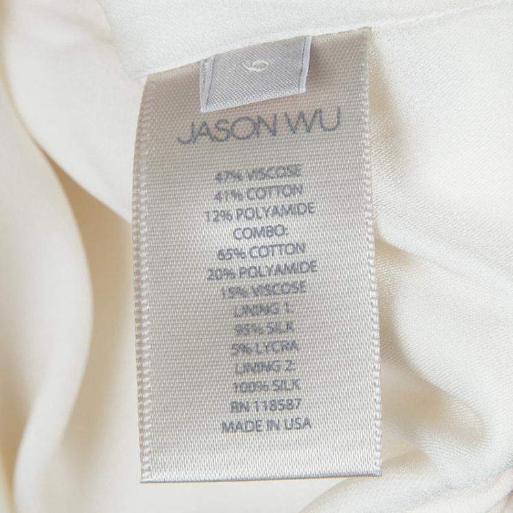 Pre Owned Jason Wu Cream Lace Detail Dress M