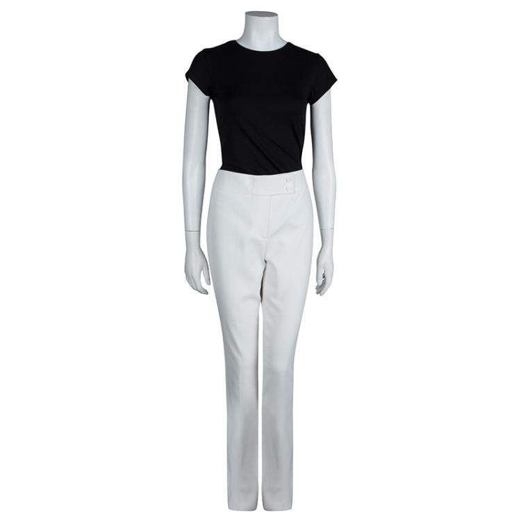 Pre Owned Jason Wu Off White Cotton Straight Fit Trousers S