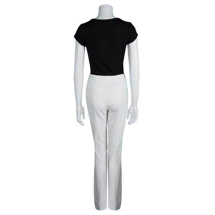 Pre Owned Jason Wu Off White Cotton Straight Fit Trousers S