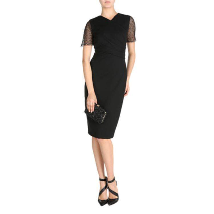 Pre Owned Jason Wu Black Lace-Detailed Dress M