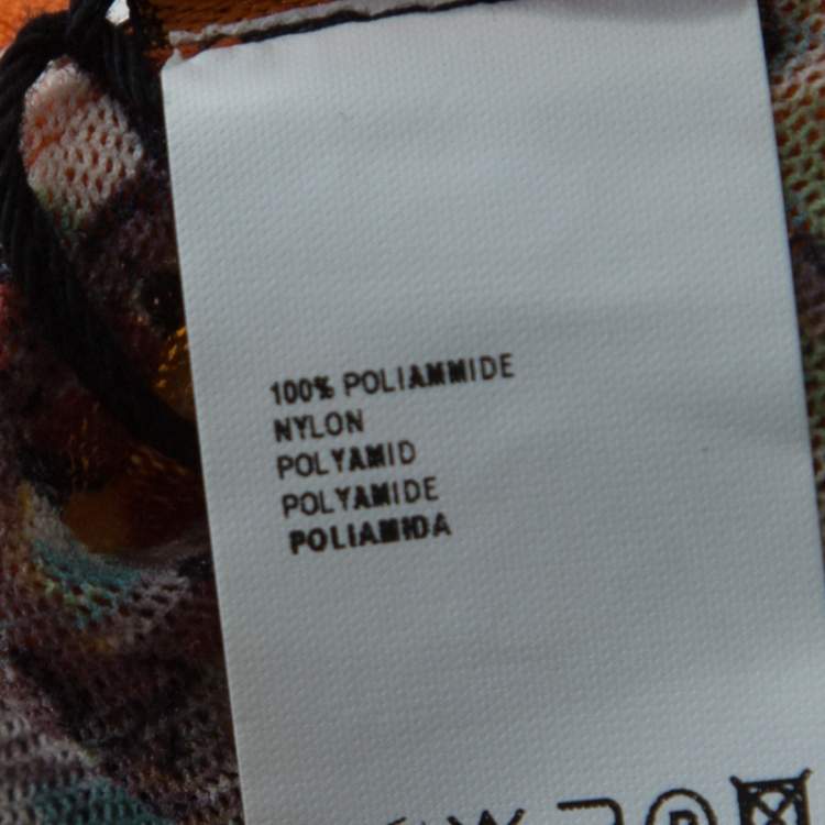 Pre Owned Jean Paul Gaultier Soleil Multicolor Printed Nylon Mesh Ruched Top L