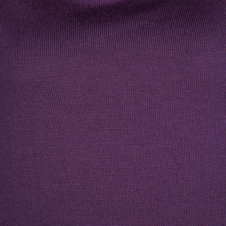 Pre Owned Jean Paul Gaultier Maille Femme Purple Turtle Neck Long Sleeve Sweater Dress M