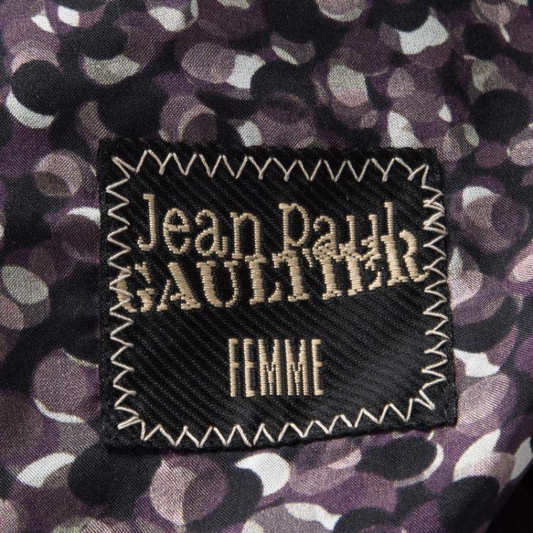 Pre Owned Jean Paul Gaultier Femme Multicolor Textured Wool Blend Jacket M