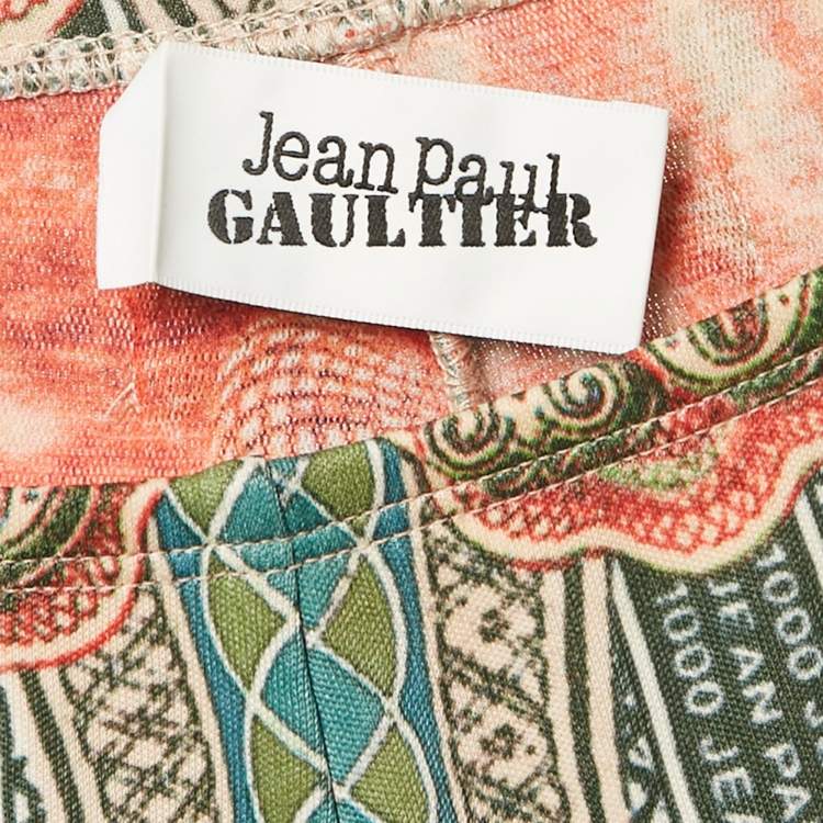 Pre Owned Jean Paul Gaultier Multicolor Jersey Flared Love Moi Pants M