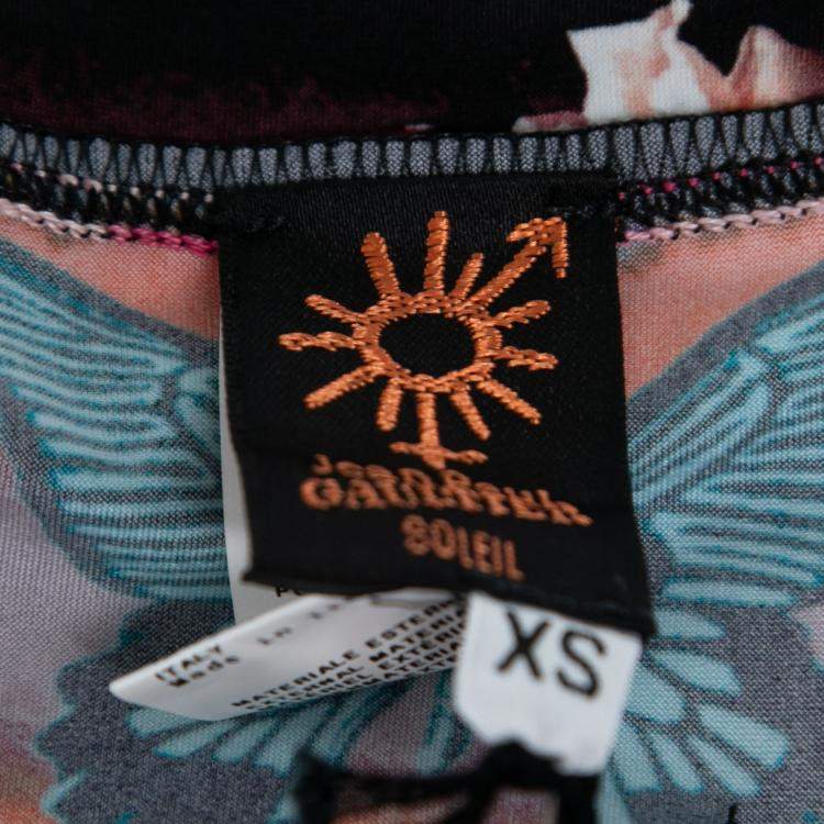 Pre Owned Jean Paul Gaultier Soleil Multicolor Digital Print Tiered Cami Dress XS