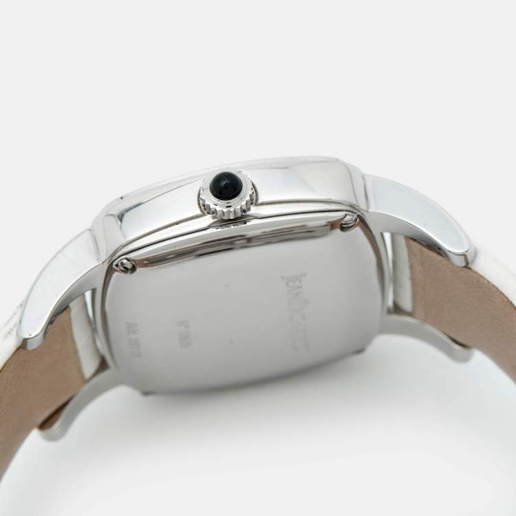 Pre Owned JeanRichard TV Screen Ref. 26113 Silver Dial Stainless Steel Alligator Leather Women's Wristwatch 32 mm