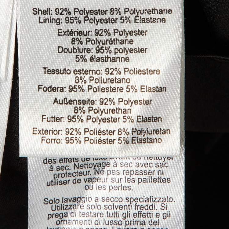 Pre Owned Jenny Packham Black Crepe Embellished Neck Gown S