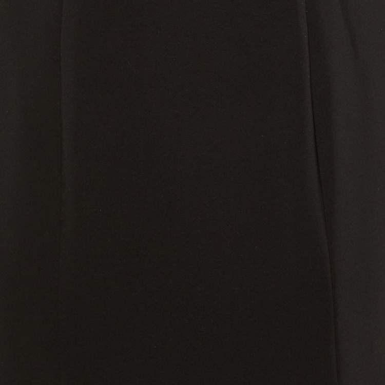 Pre Owned Jenny Packham Black Crepe Embellished Neck Gown S