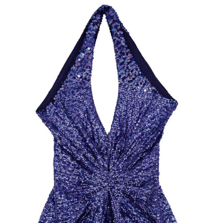 Pre Owned Jenny Packham Blue Embellished Gown M