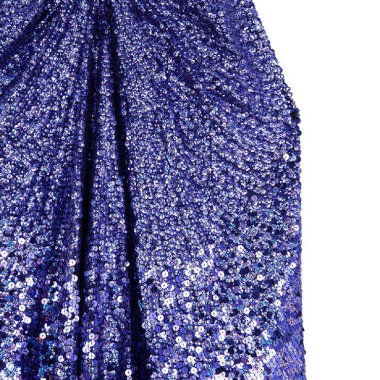 Pre Owned Jenny Packham Blue Embellished Gown M