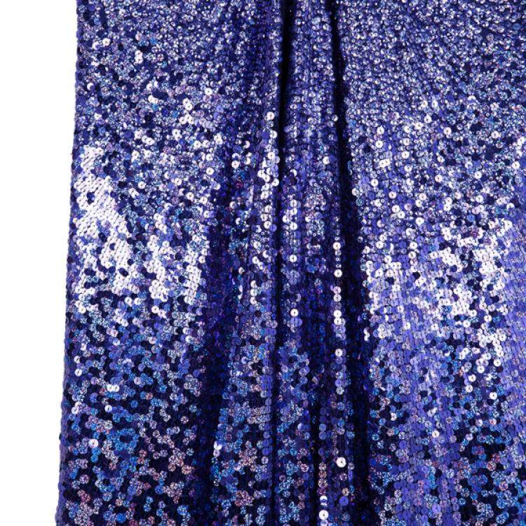 Pre Owned Jenny Packham Blue Embellished Gown M