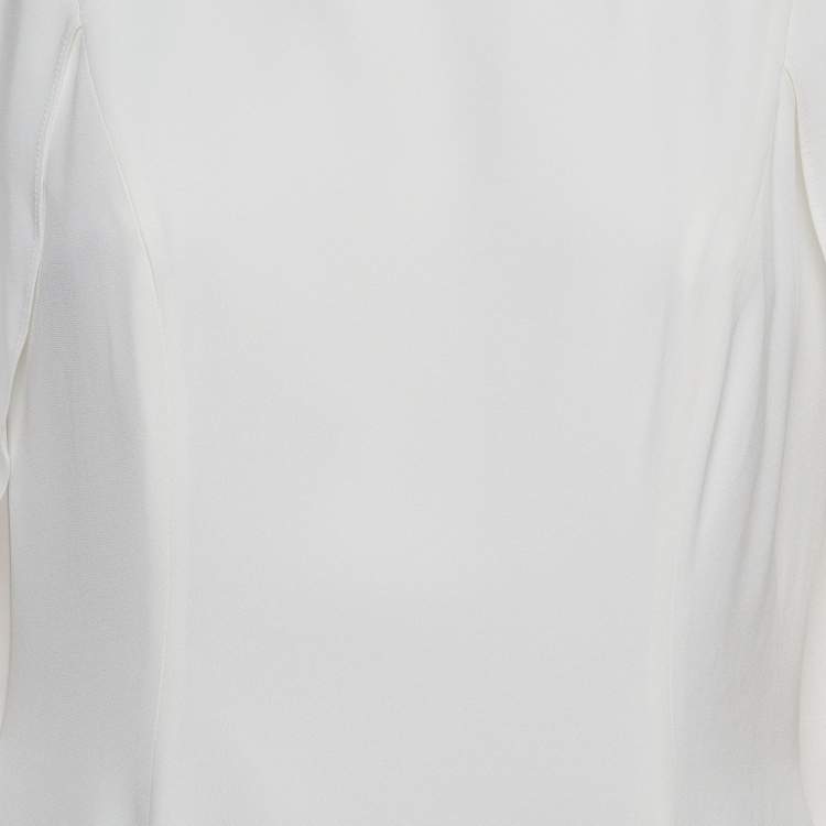 Pre Owned Jenny Packham White Satin Crystal Embellished Neck Wedding Gown L