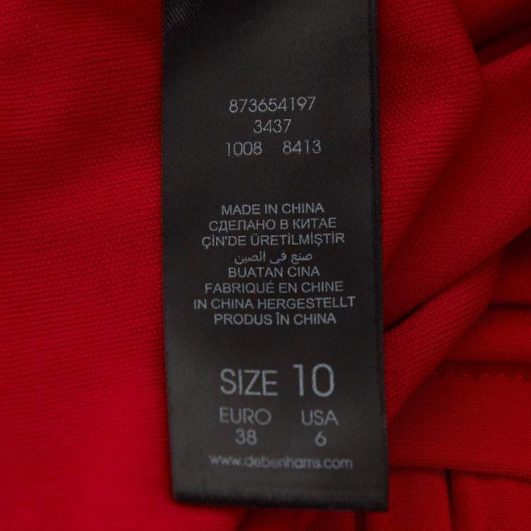 Pre Owned Jenny Packham Red Beaded Jersey Halter Neck Maxi Dress L