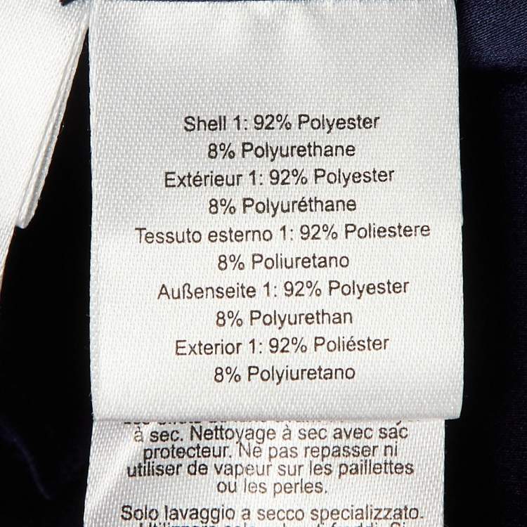 Pre Owned Jenny Packham Navy Blue Embellished Crepe Gown S