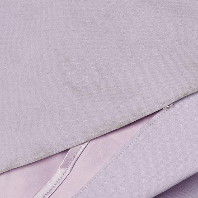 Pre Owned Jenny Packham Lavender Crepe Embellished Shoulder Gown S