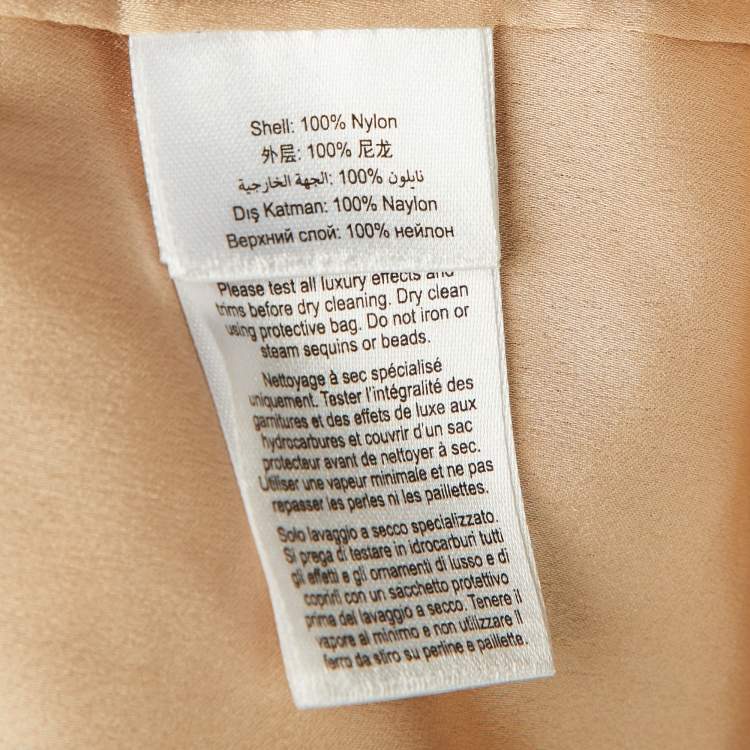 Pre Owned Jenny Packham Gold Embellished Tulle Lotus Lady Gown M