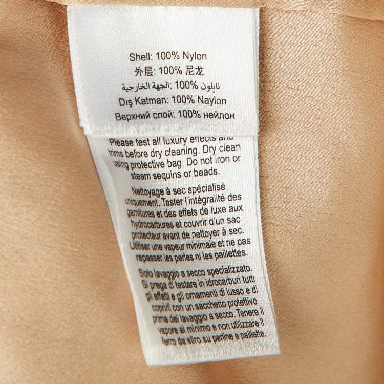 Pre Owned Jenny Packham Gold Embellished Tulle Lotus Lady Gown M