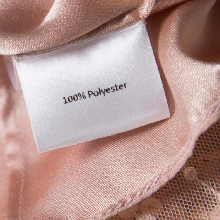 Pre Owned Jenny Packham Blush Pink Embellished Tulle Gown S