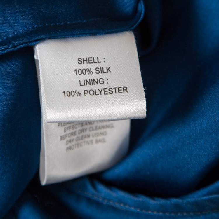 Pre Owned Jenny Packham Blue Embellished Silk Cutout Back Detail Blouson Gown M