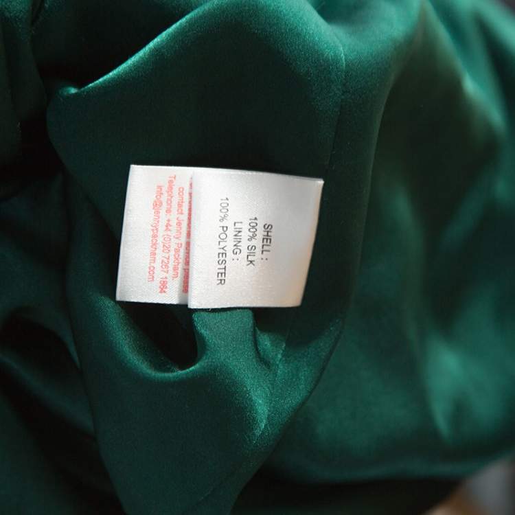 Pre Owned Jenny Packham Green Embellished Matador Evening Gown