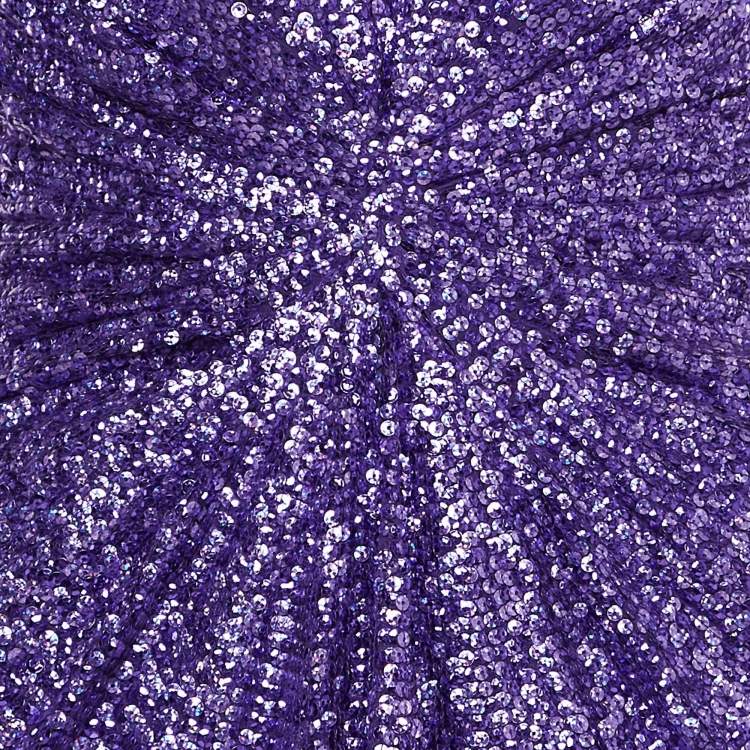 Pre Owned Jenny Packham Purple Sequin Halter Neck Gown M