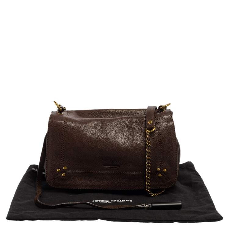 Pre Owned Jerome Dreyfuss Dark Brown Leather Bubble Shoulder Bag