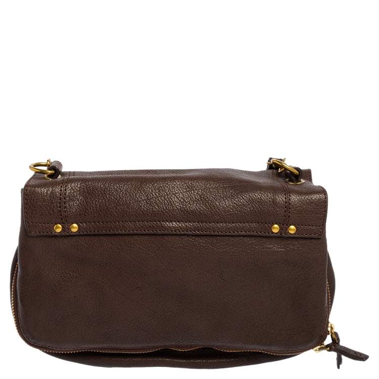 Pre Owned Jerome Dreyfuss Dark Brown Leather Bubble Shoulder Bag