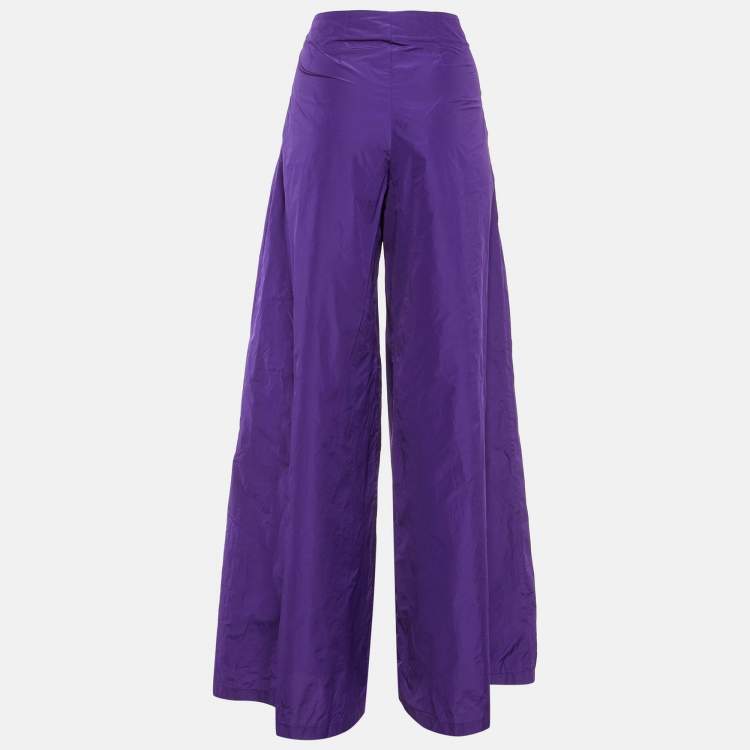 Pre Owned Jil Sander Purple Taffeta Palazzo Trousers S